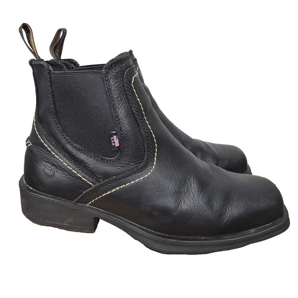 Sureway Chelsea Boots Mens 7.5 Black Leather Western Work Comfort‎ Safety